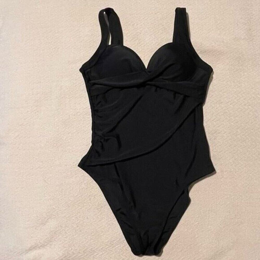 Cupshe Women Black One Piece Swimsuit Bustier Structured S NWT